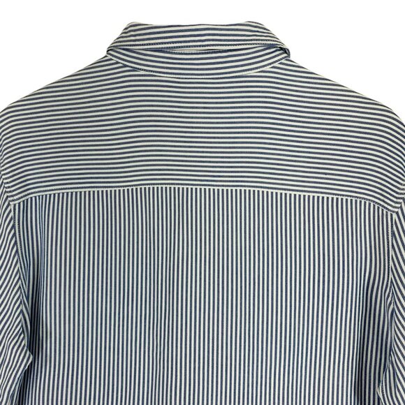Tahari Women’s Button down blouse top Size med blue and white - Picture 4 of 14